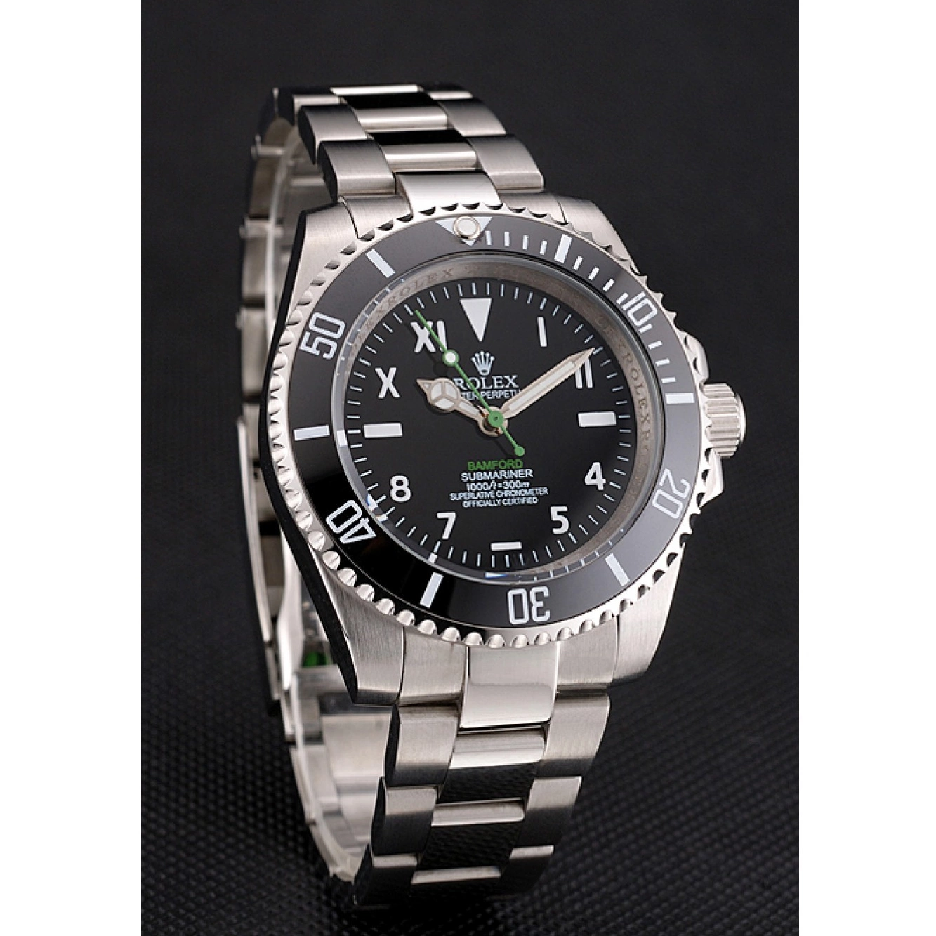 Aaa replica Rolex With Submariner Roman Bamford Black Steel Numerals Black And Stainless Dial Bezel Case Bracelet 0603